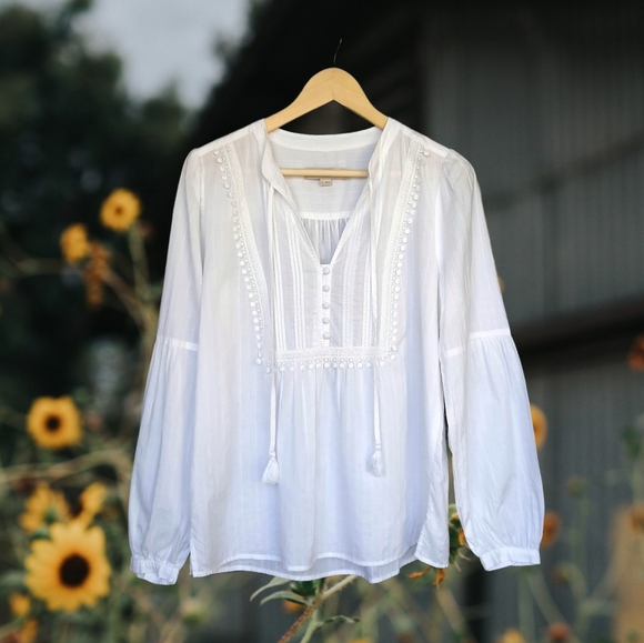 LOFT Tops - Loft Peasant Blouse Size M long sleeve